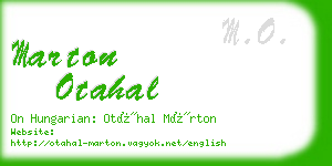 marton otahal business card